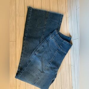 Sail blue 3 button and zip High-Rise Blue Women’s Jeans raw hem boutique